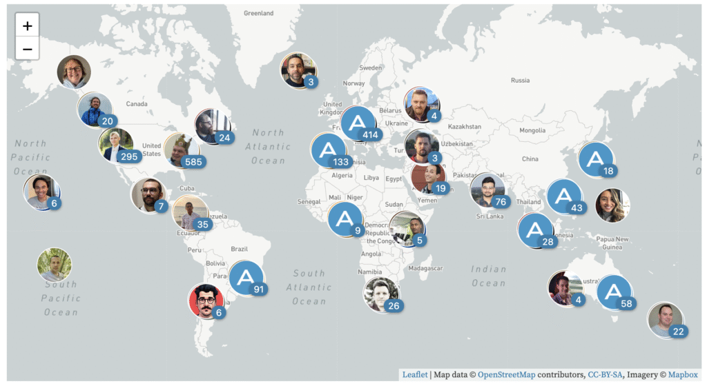 Map of Automattics workforce